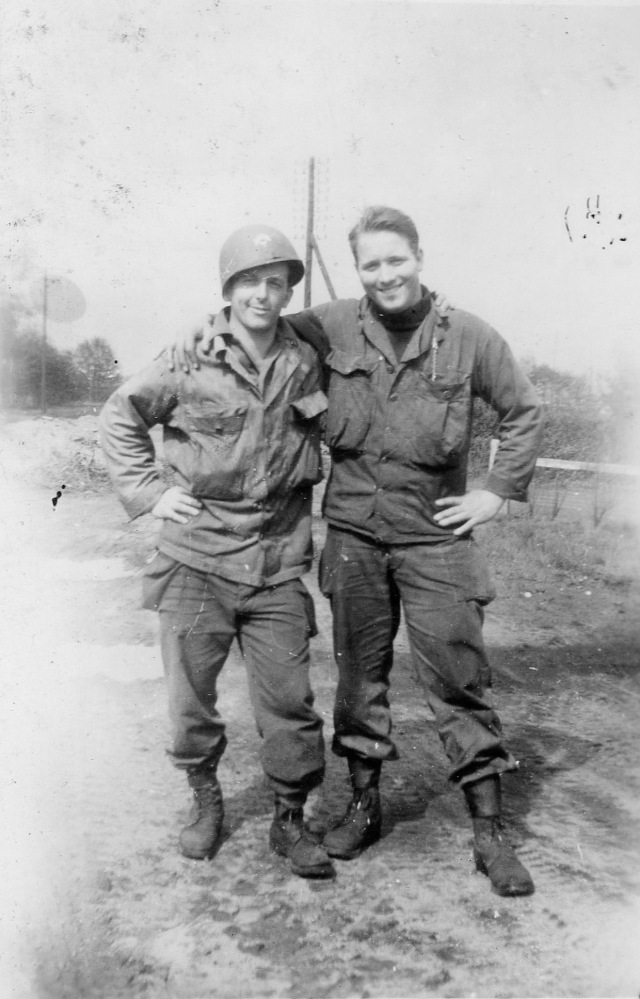 Section-Chief & Kenneth Figg Camp de Brasschaet, Belgium April 1945